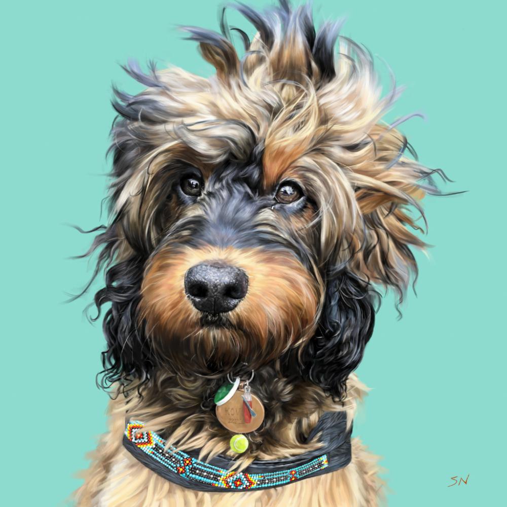 Portrait of a dog, digital painting