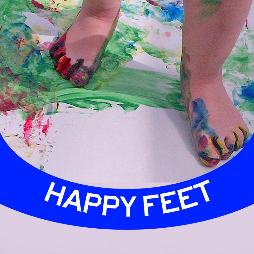 Happy Feet - Giant street painting with your dancing feet