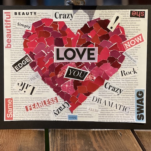 Love heart collaged