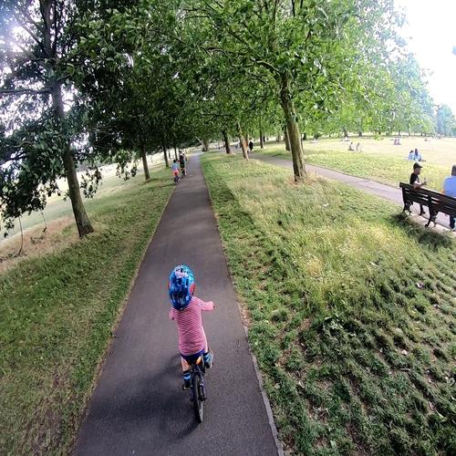 Family cycling Clapham Common